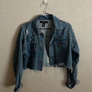 Distressed jean jacket